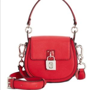 Steve Madden Small Red & Gold Padlock Crossbody Bag